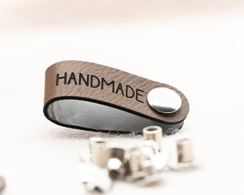 Label-Set "HANDMADE" - Braun - CS0018 - für Häkelkörbe etc.