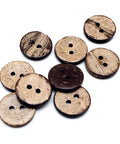 Knöpfe aus Kokos, rund, 2 Löcher, wählbar 13 mm, 15 mm, 20 mm oder 23 mm