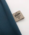 Label "Mit Liebe gemacht" zum seitlich Einnähen - Kunstleder - Stolz aus Holz