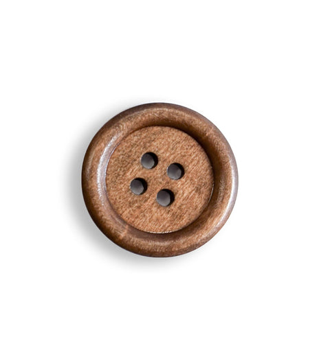 1 wooden button, round, 35 mm