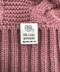 10er-Set Kunstleder Labels faltbar, "Mit Liebe Gemacht" - Faltlabels - FL0002