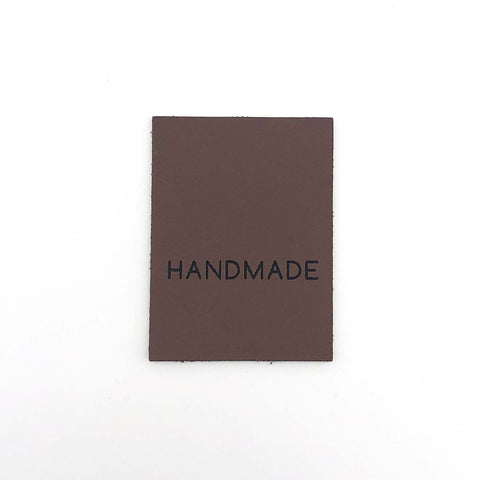 Kunstleder Label "Handmade" zum seitlich Einnähen - verschiedene Farben - Stolz aus Holz