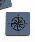 Kunstleder Label zum Annähen "Kompass" - Stolz aus Holz